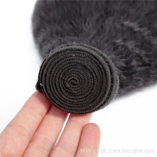 100% Cuticle Aligned Virgin Brazilian Yaki Style Hair One Bundle 10A Quality Mink Brazilian Human Hair Extensions Kinky Straight